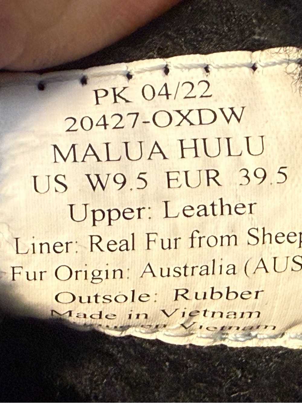 OluKai Malua Hulu Black Shearling Slip On Boots Womens 9.5 Waterproof - Picture 5 of 6